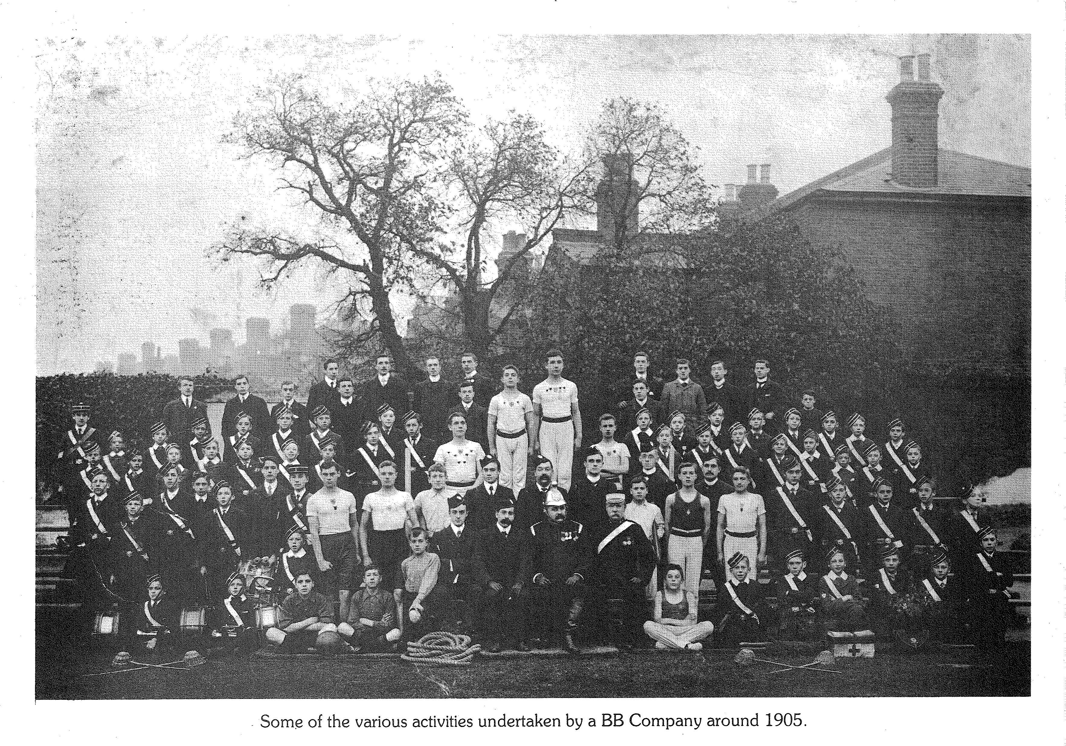 Boys' Brigade Group Photo, Showcasing Various Activities That Were Undertaken at the Time